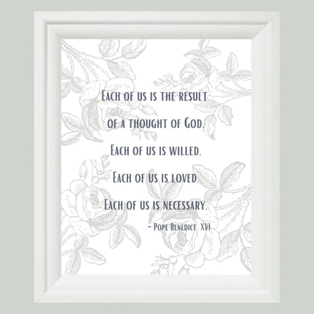 Each of Us is the Result of a Thought of God - Printable Wall Art
