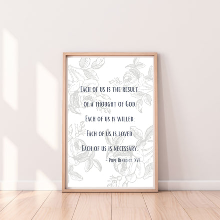 Each of Us is the Result of a Thought of God - Printable Wall Art