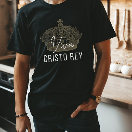 Viva Cristo Rey: Black Crewneck T-Shirt