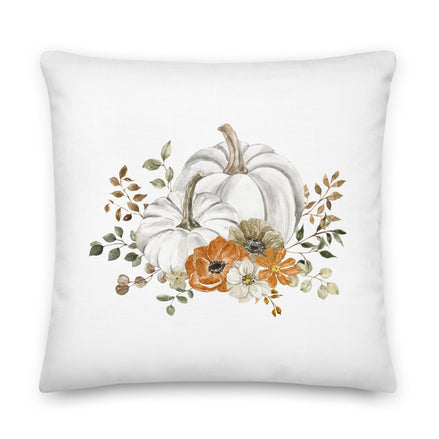 Thankful - Fall White Decorative Pillow | Cushion