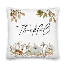 Load image into Gallery viewer, &quot;Thankful&quot; Fall White Decorative Pillow | Cushion
