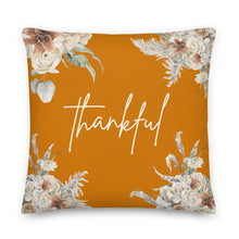 Load image into Gallery viewer, &quot;Thankful&quot; Fall Orange Premium Decorative Pillow | Cushion

