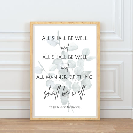 St. Julian of Norwich Quote - Set of 4 Printable Designs