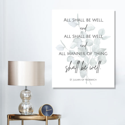 All Shall Be Well - St. Julian of Norwich Canvas Wall Print
