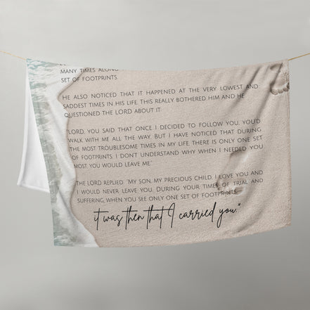 Footprints in the Sand: Minky Throw Blanket