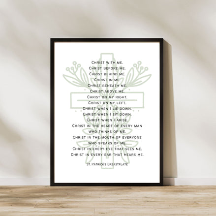St Patrick's Breastplate | Botanical Cross - Printable Wall Art