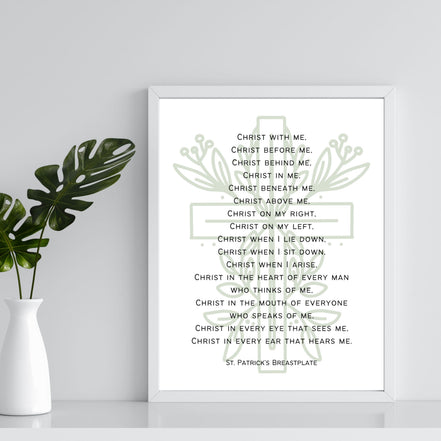 St Patrick's Breastplate | Botanical Cross - Printable Wall Art
