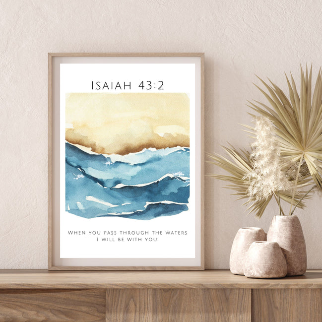 When You Pass Through the Waters - Printable Wall Art