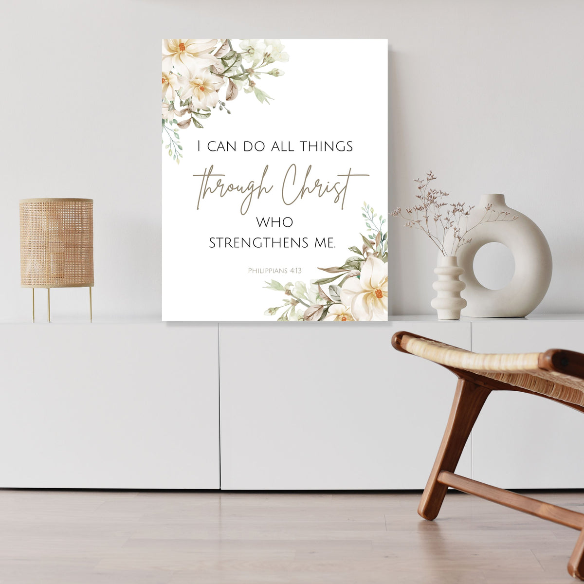 I Can Do All Things Through Christ Who Strengthens Me - Philippians 4:13 - Canvas Wall Art Print