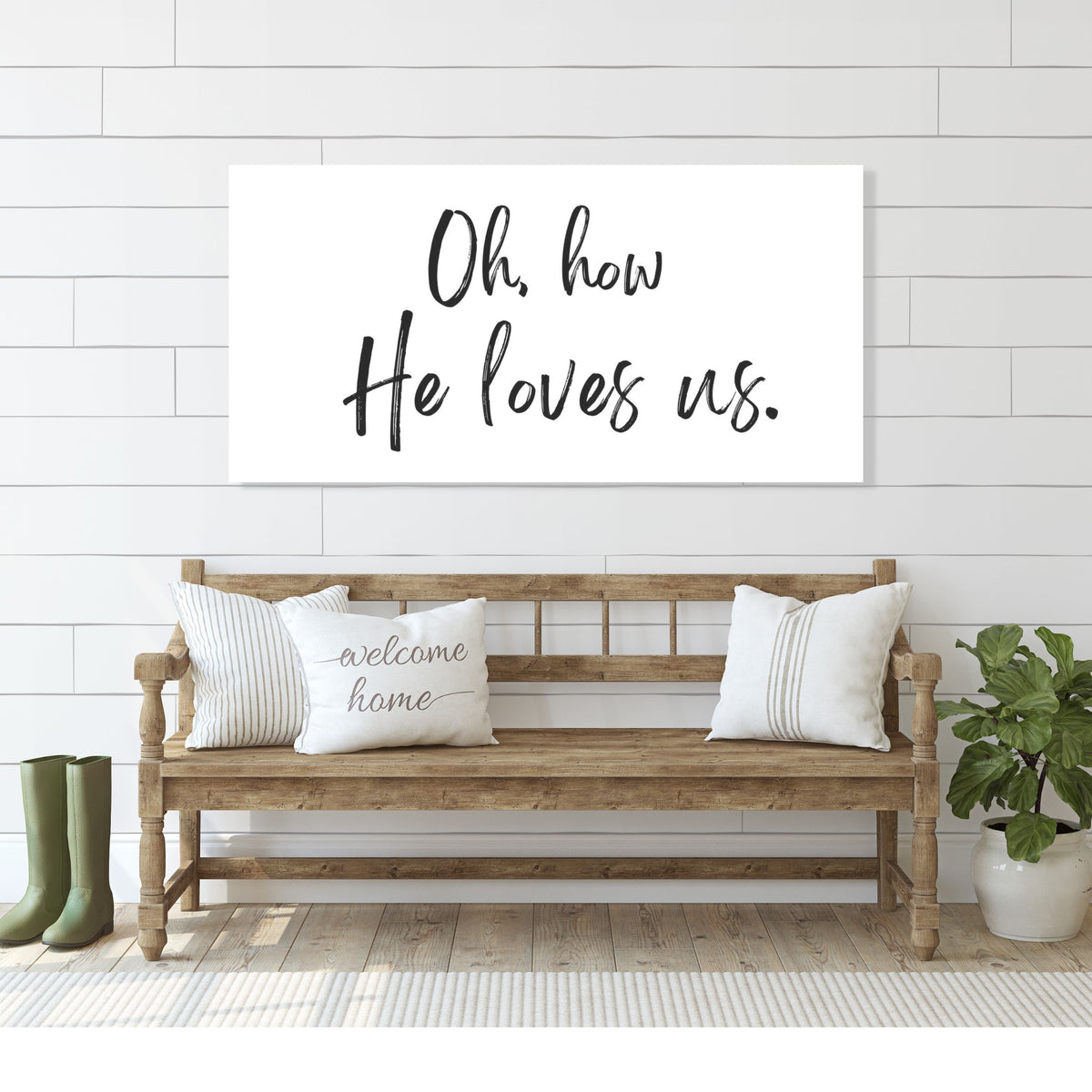 Oh How He Loves Us - Canvas Wall Art Print