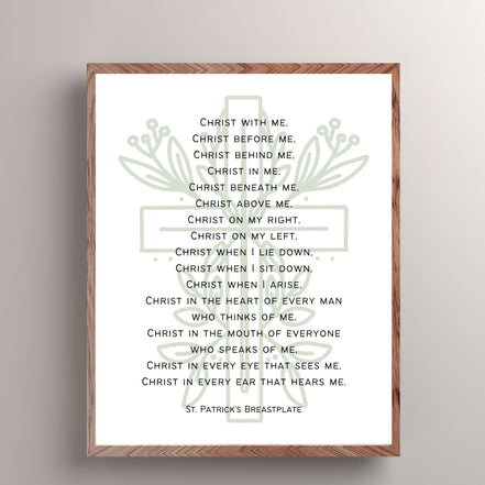 St Patrick's Breastplate | Botanical Cross - Printable Wall Art