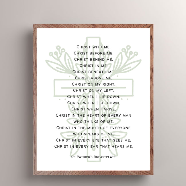St Patrick's Breastplate | Botanical Cross - Printable Wall Art