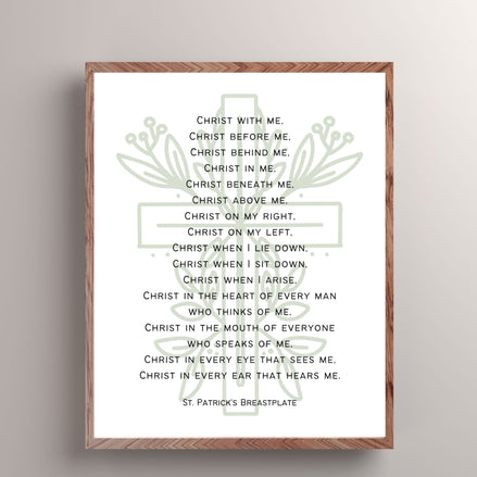 St Patrick's Breastplate | Botanical Cross - Printable Wall Art