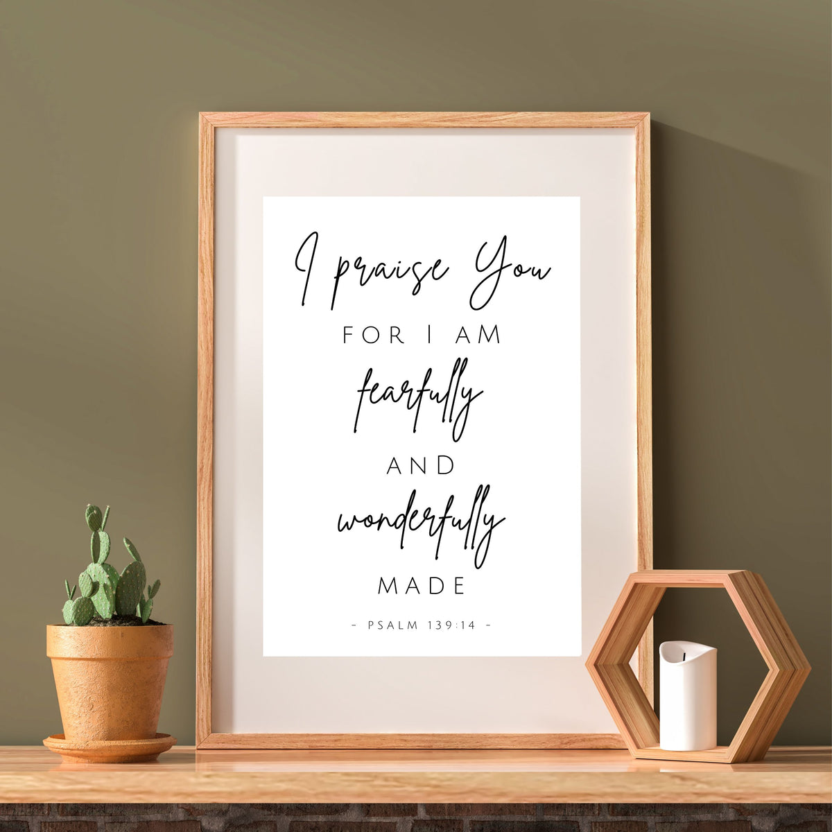 Fearfully and Wonderfully Made - Psalm 139:14 - Printable Wall Art