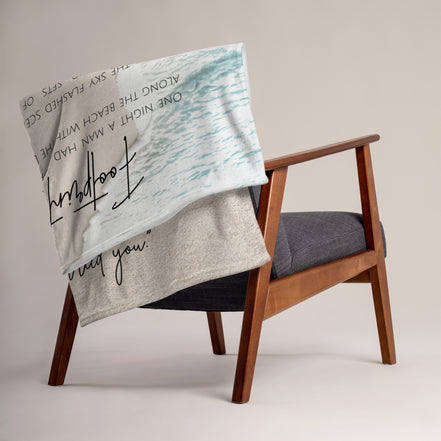 Footprints in the Sand: Minky Throw Blanket