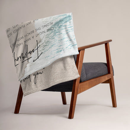 Footprints in the Sand: Minky Throw Blanket