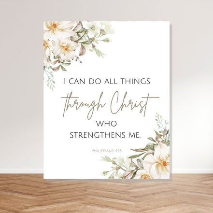 I Can Do All Things Through Christ Who Strengthens Me - Philippians 4:13 - Canvas Wall Art Print
