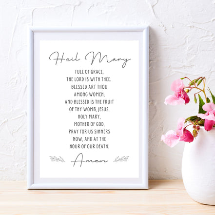 Hail Mary - Minimalist- Printable Wall Art