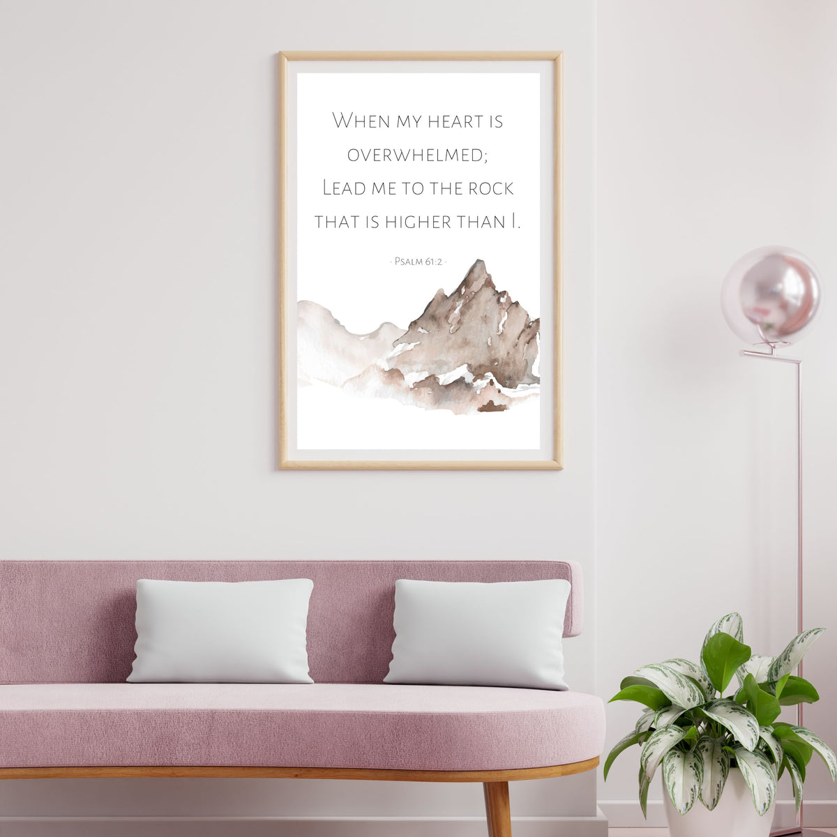 Lead Me to The Rock That is Higher Than I: Psalm 61:2 - Printable Wall Art