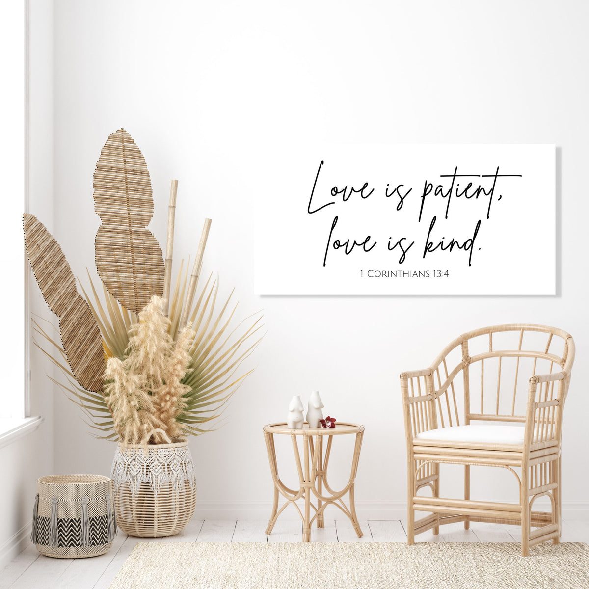 Love is Patient, Love is Kind - 1 Corinthians 13:4 - Canvas Wall Art Print