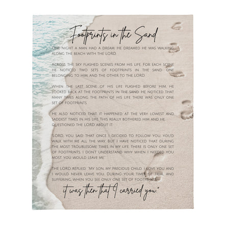 Footprints in the Sand: Minky Throw Blanket