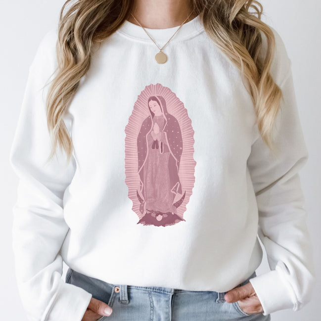 Our Lady of Guadalupe Sweatshirt in Blues or Pinks