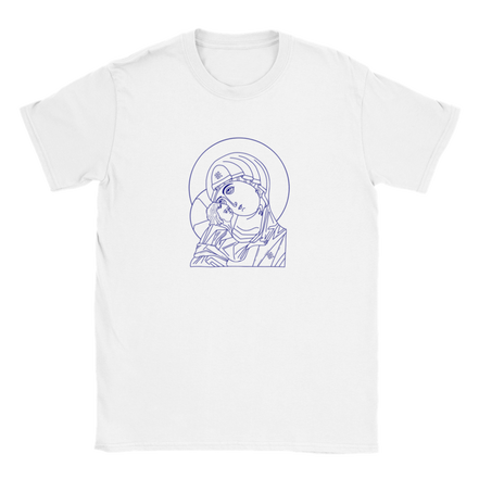 Icon of the Blessed Mother and the Child Jesus Crewneck T-Shirt