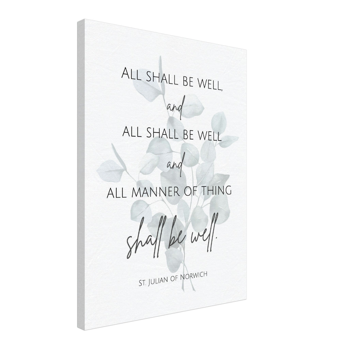 All Shall Be Well - St. Julian of Norwich Canvas Wall Print