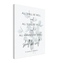 Load image into Gallery viewer, All Shall Be Well - St. Julian of Norwich Canvas Wall Print
