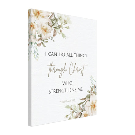 I Can Do All Things Through Christ Who Strengthens Me - Philippians 4:13 - Canvas Wall Art Print
