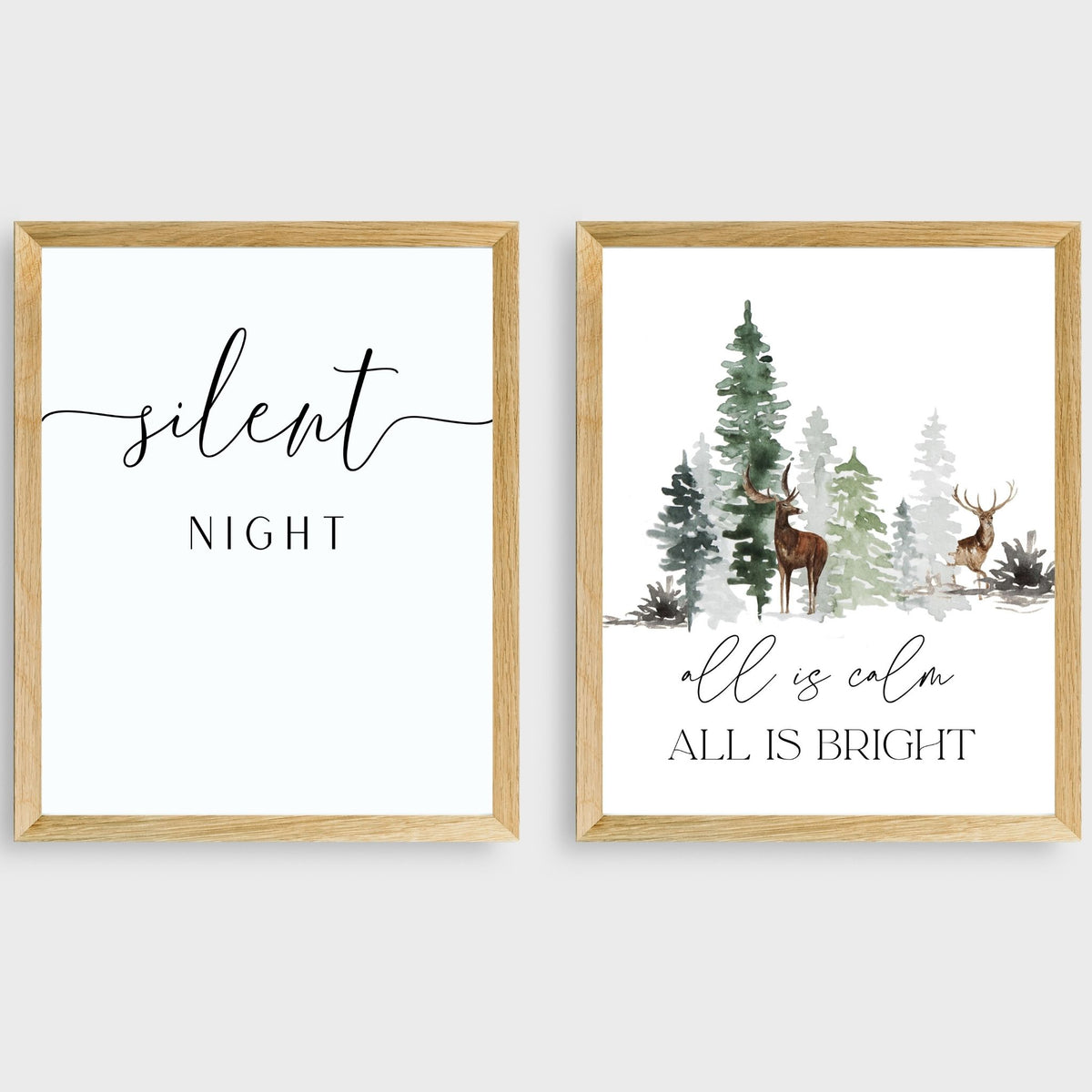 Christmas Printable Art Bundle - Set of 8 Printable Designs