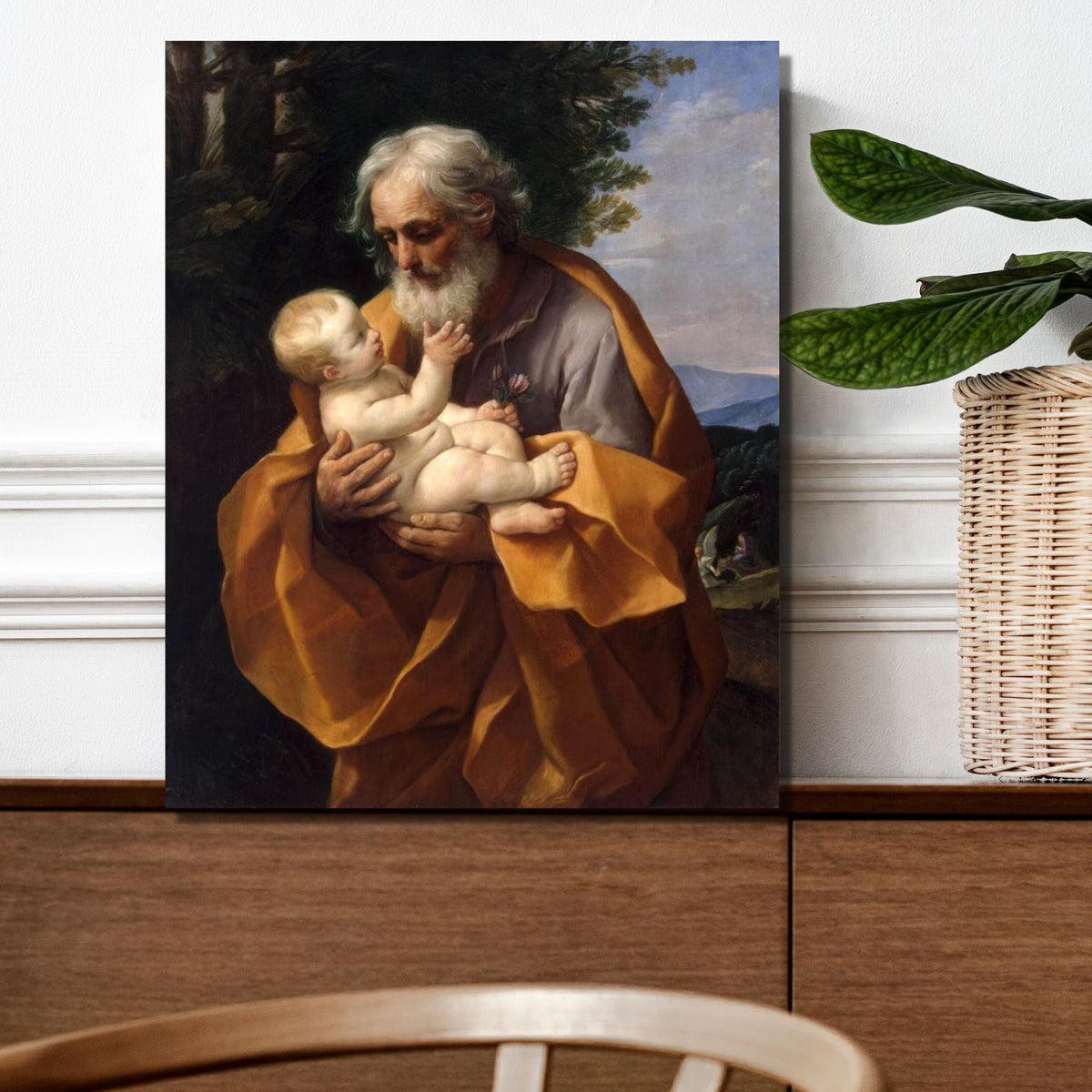 St. Joseph and the Infant Jesus - Guido Reni - Canvas Wall Art Print