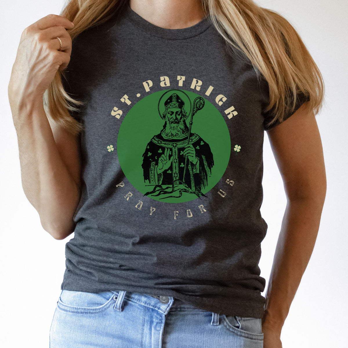 St. Patrick, Pray for Us - Unisex Crewneck T-Shirt