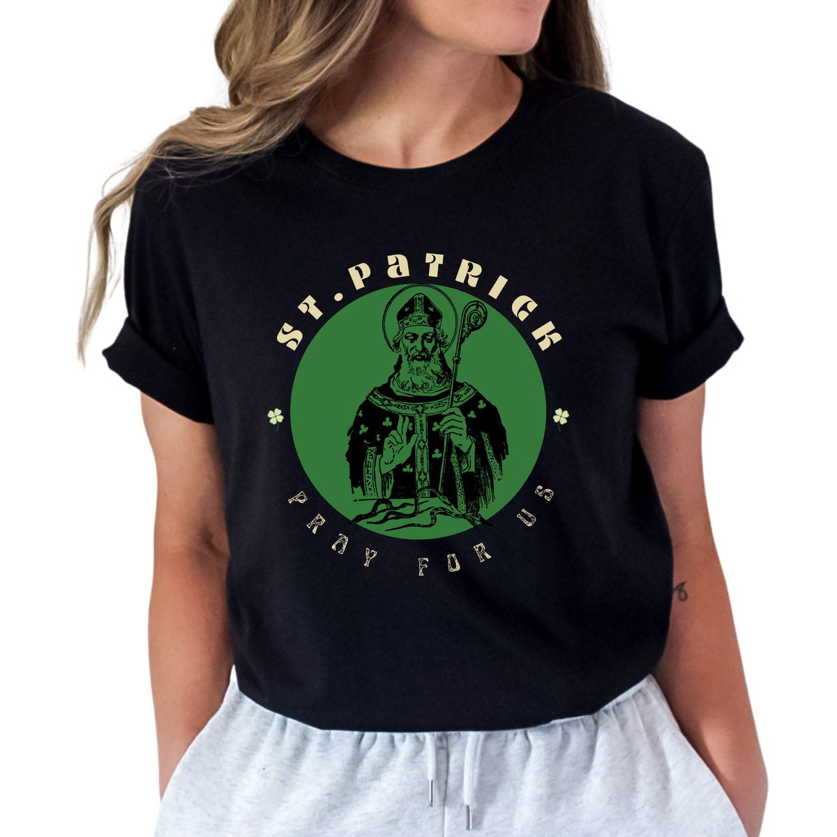 St. Patrick, Pray for Us - Unisex Crewneck T-Shirt