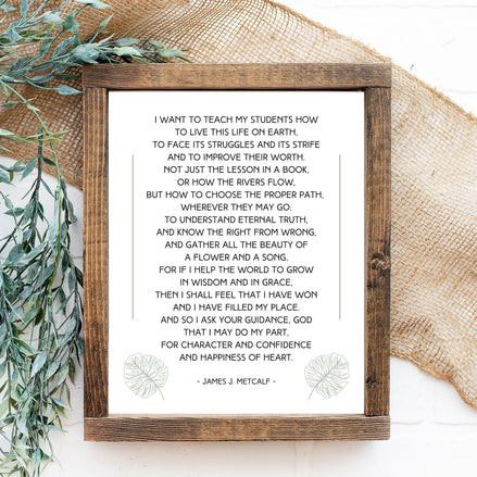 Teacher's Prayer - Printable Wall Art