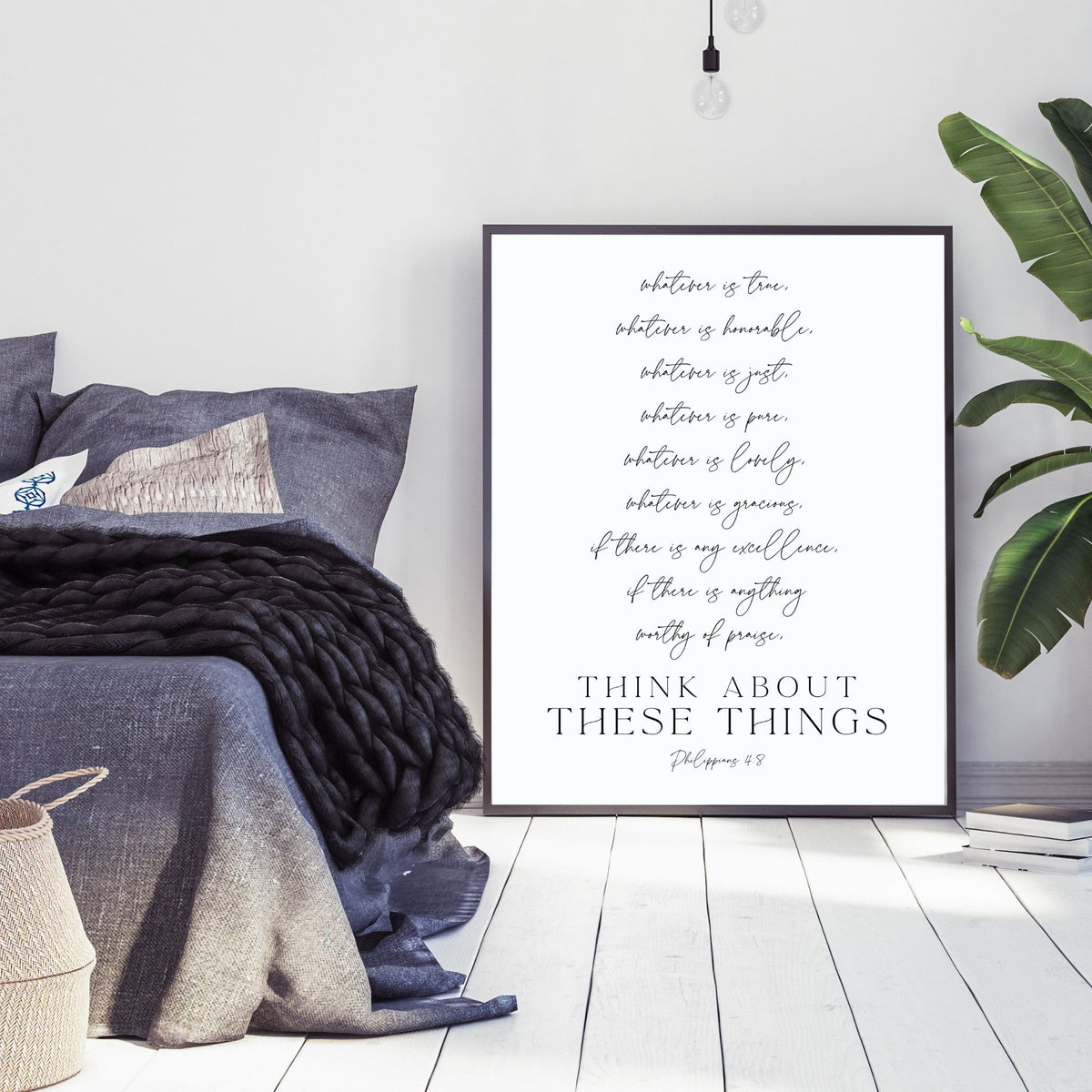 Think About These Things - Philippians 4:8 - Printable Wall Art
