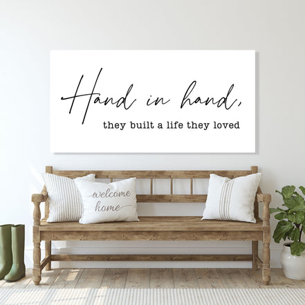 Hand in Hand, They Built a Life They Loved - Canvas Wall Art Print