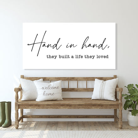 Hand in Hand, They Built a Life They Loved - Canvas Wall Art Print