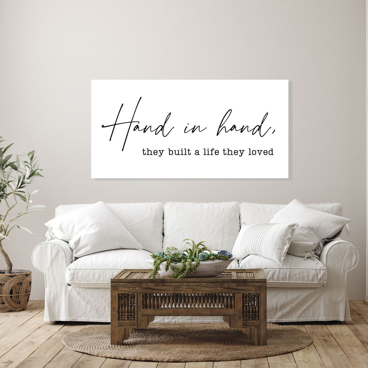 Hand in Hand, They Built a Life They Loved - Canvas Wall Art Print