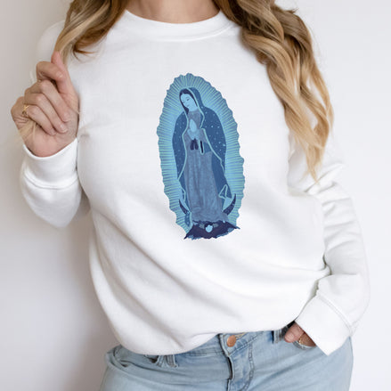 Our Lady of Guadalupe Sweatshirt in Blues or Pinks