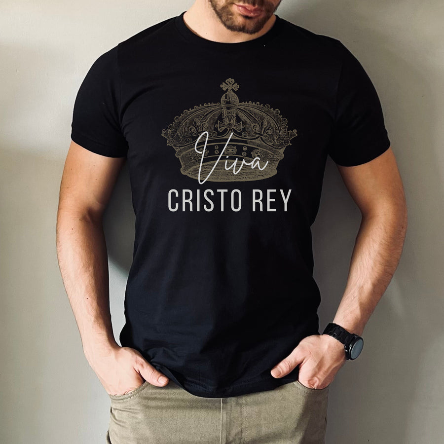 Viva Cristo Rey: Black Crewneck T-Shirt