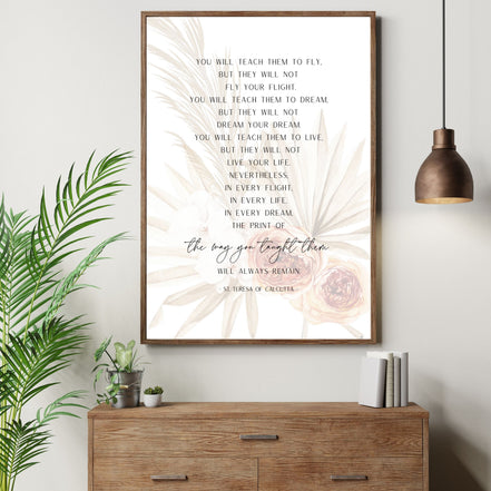 You Will Teach Them to Fly - Boho Floral Printable Wall Art